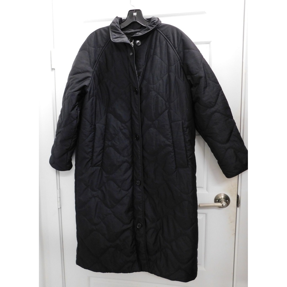Massimo Dutti 6704 Women's Black Quilted Coat sz S